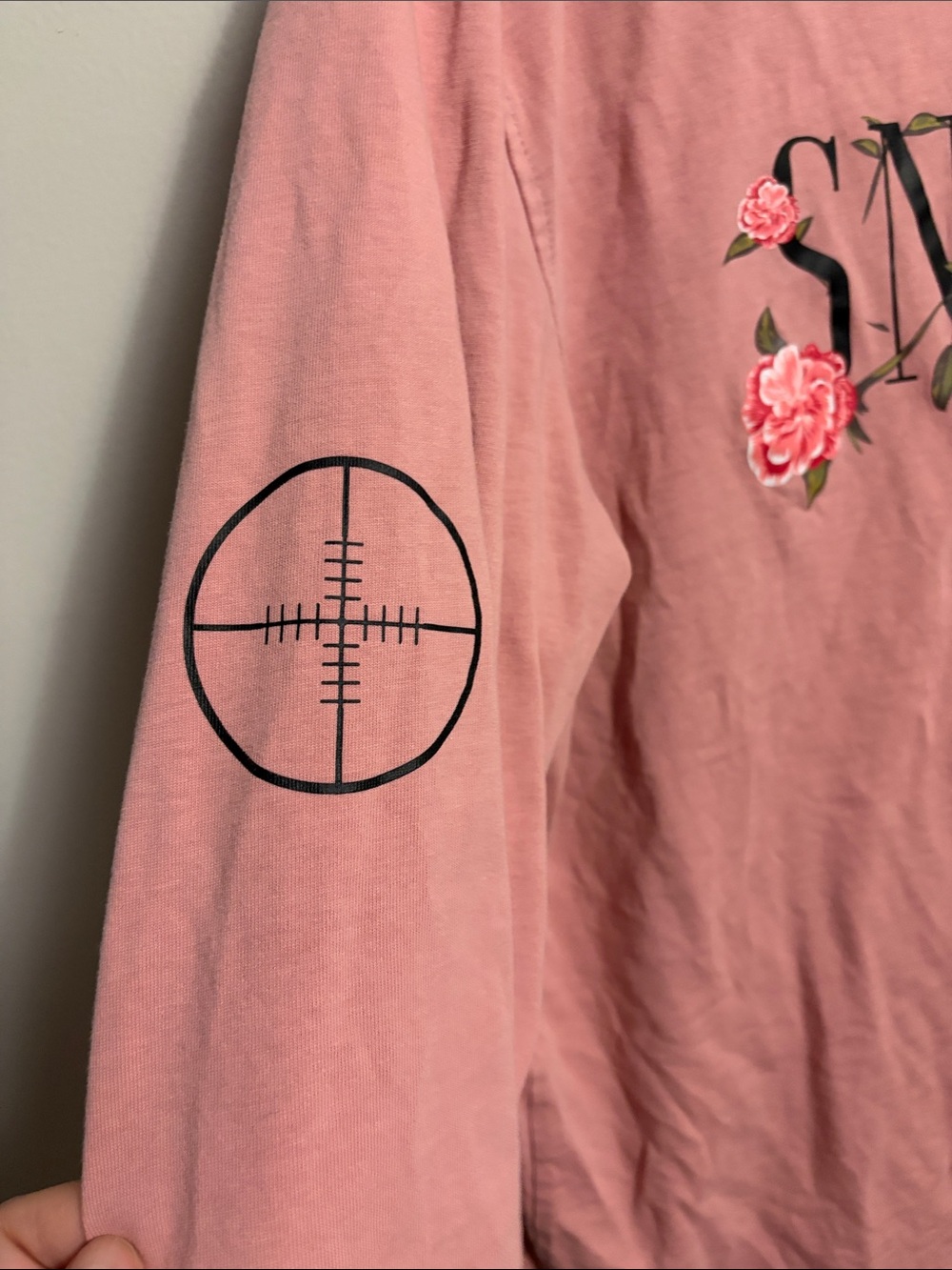 Sniper Gang Kodak Black Pink Floral Graphic Long Sleeve Tee Size Large - Picture 3 of 5